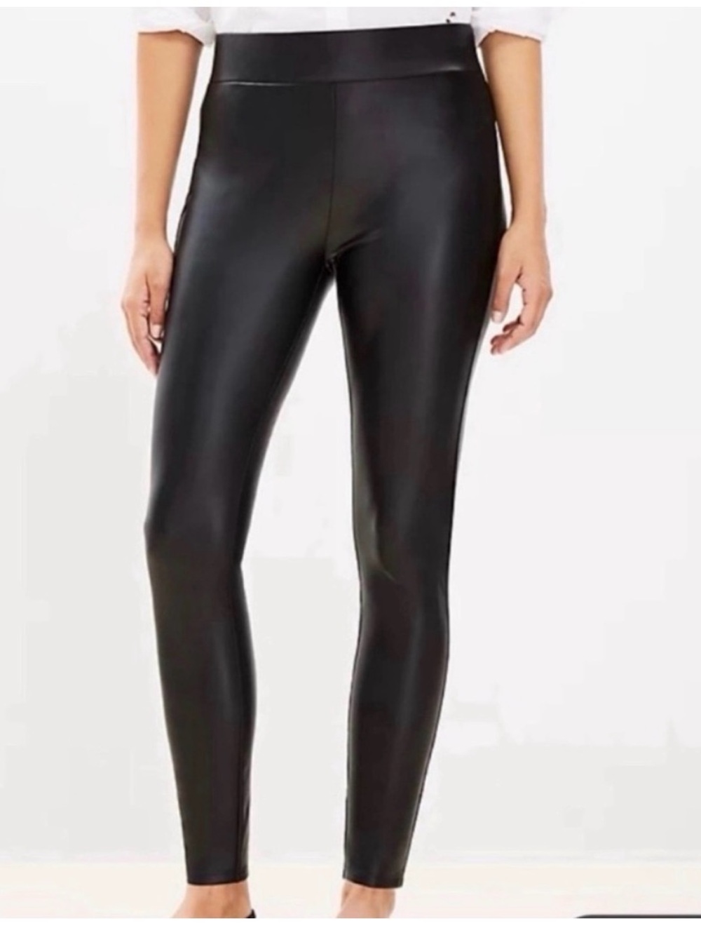 LOFT Black Faux Leather Leggings | NWT | Size Large (12–14) | high waisted